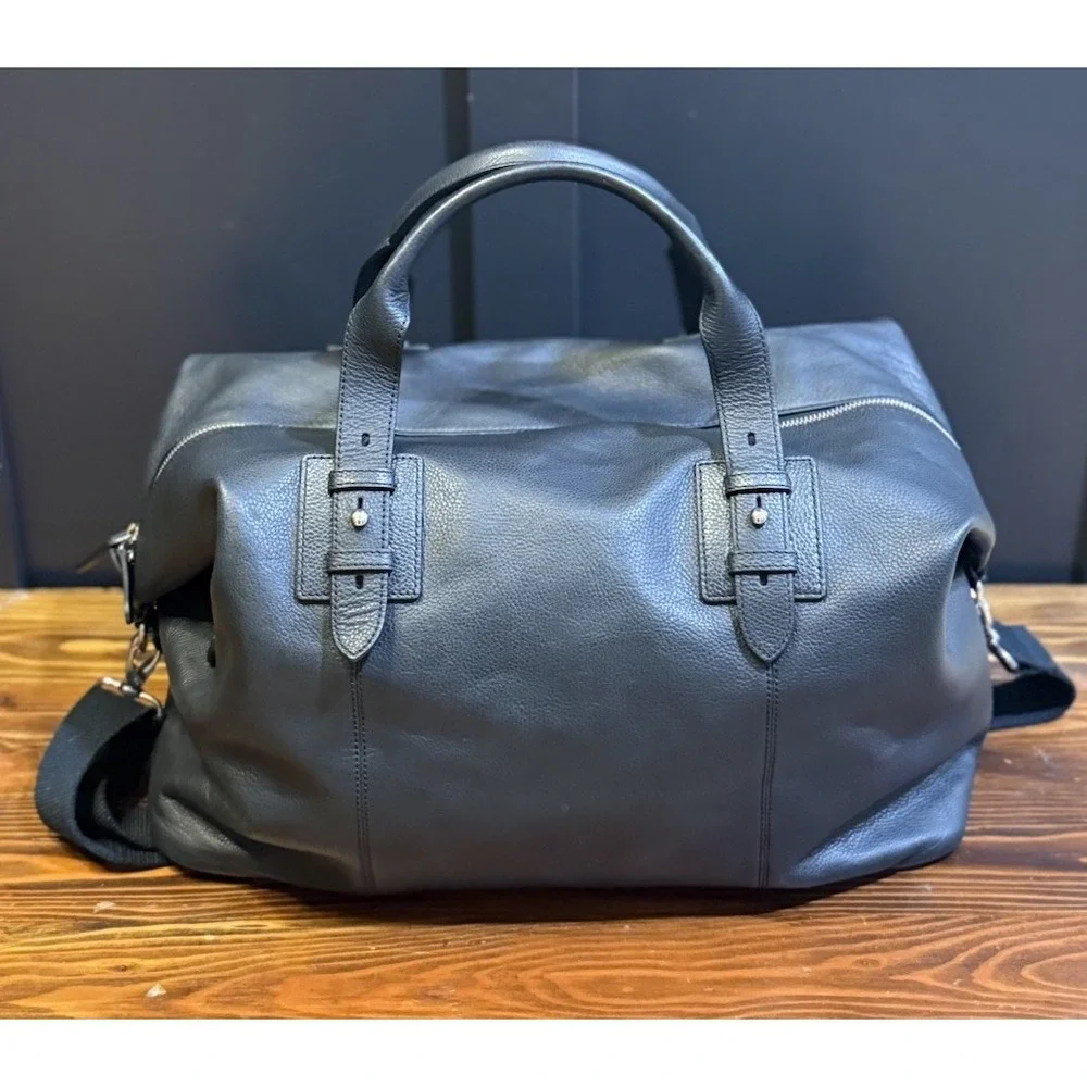 COLE HAAN WEEKENDER BLACK TRAVEL BAG Pebbled LEATHER Unisex Duffle $398
